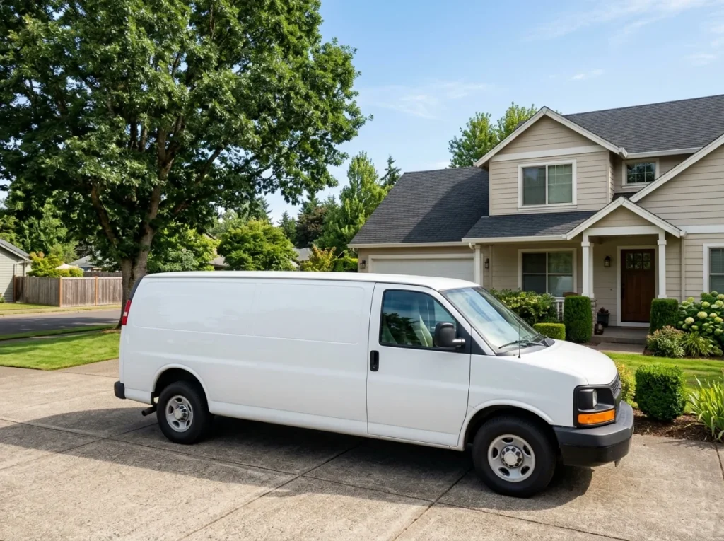 A Halcyon van parked on a Scottsdale street
