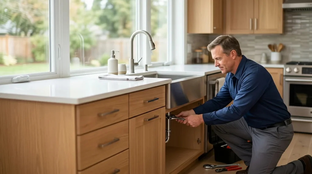 Tracing a leak under a kitchen sink