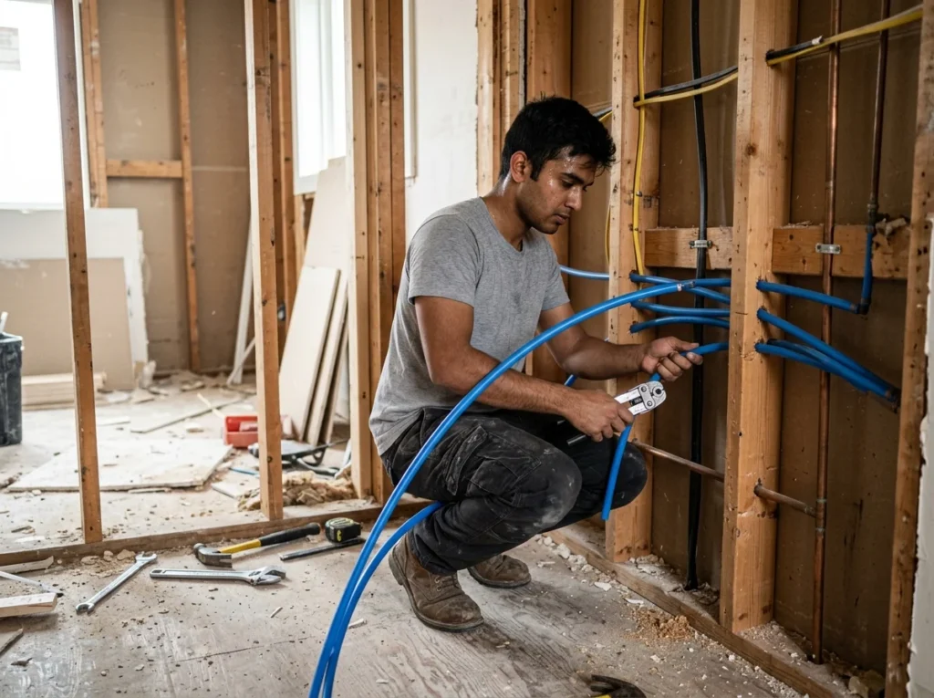 Replacing supply lines in an opened wall